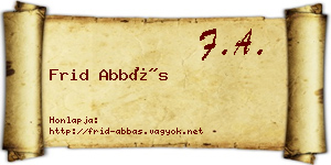 Frid Abbás névjegykártya